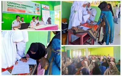 Rapat Bersama Orang Tua Siswa dalam Rangka Pembagian Laporan Pendidikan di MAN 2 Maluku Tengah